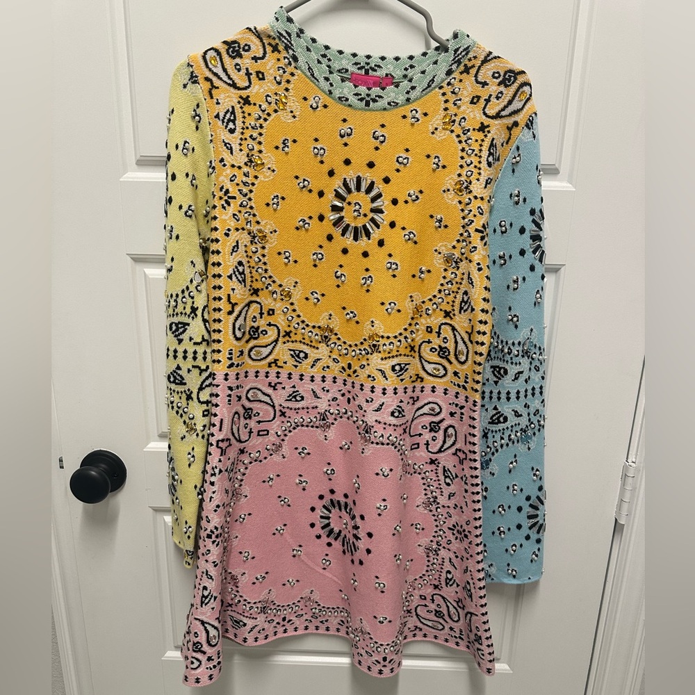 QOS Colorblock Sweater Dress